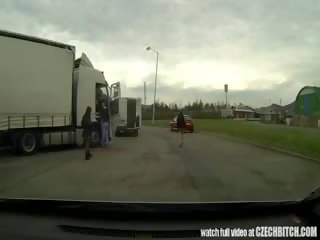 Czech MILF strumpet Fucked In Car