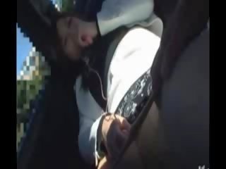 A backseat blowjob from a hot to trot milf before he gets to fuck her