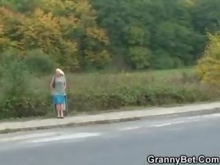Granny fancy woman is picked up and fucked