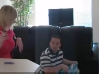 Stupendous mom smoking dirty movie with husband and son