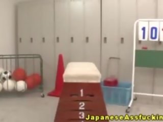 Japonsko gospodinja dobi an analno kremna pita