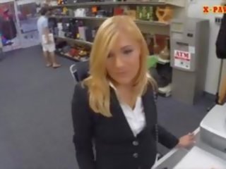 Superior Blonde Milf Pawns Her Pussy And Nailed At The Pawnshop